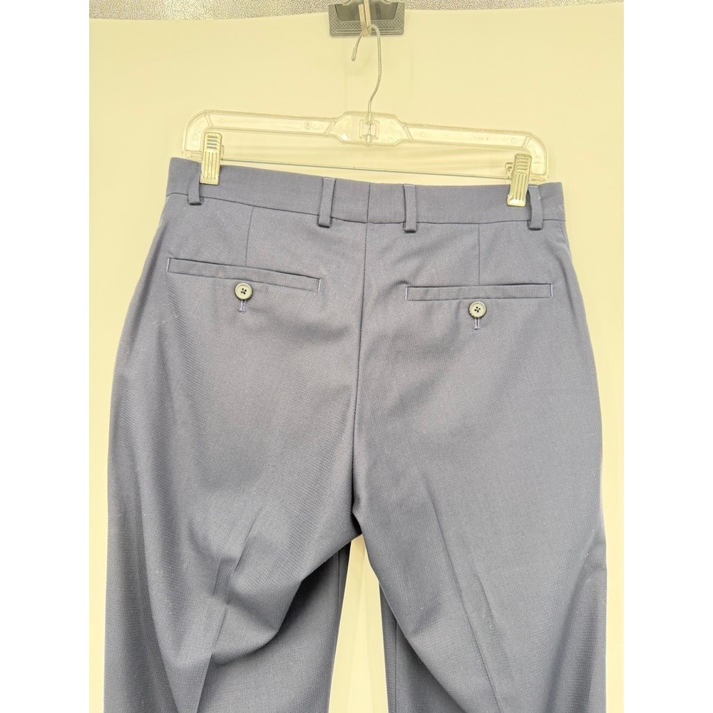 Kenneth Cole New York Dress Pants Navy Blue Slim Fit Basic Trousers 30x30 - Picture 5 of 8